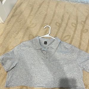 gray shien baggy cropped tee